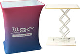 Custom Portable Tradeshow Podium Table, Hydraulic lift, Luminescent, Light box Rectangular